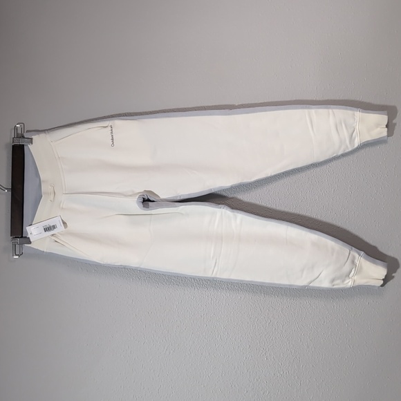 NWT Outdoor Voices DOVE bone XS Soft Cotton Joggers multi color ribbed ankles - Picture 1 of 5